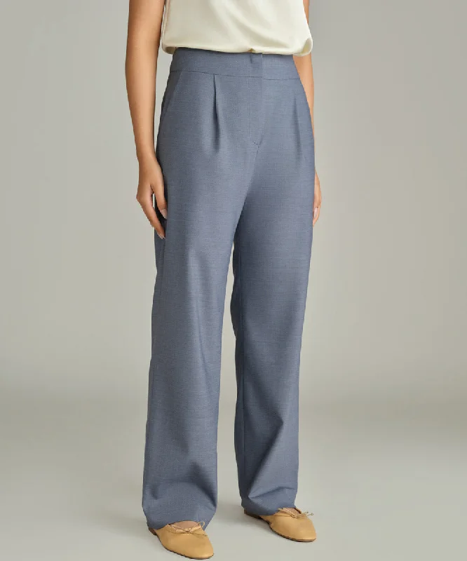 Pleated Suiting Trousers Trousers Satin Smooth