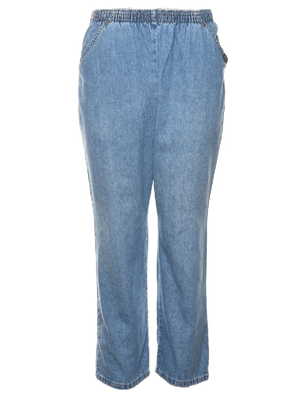 Light Wash Denim Trousers - W26 L28 Trousers chic elegant