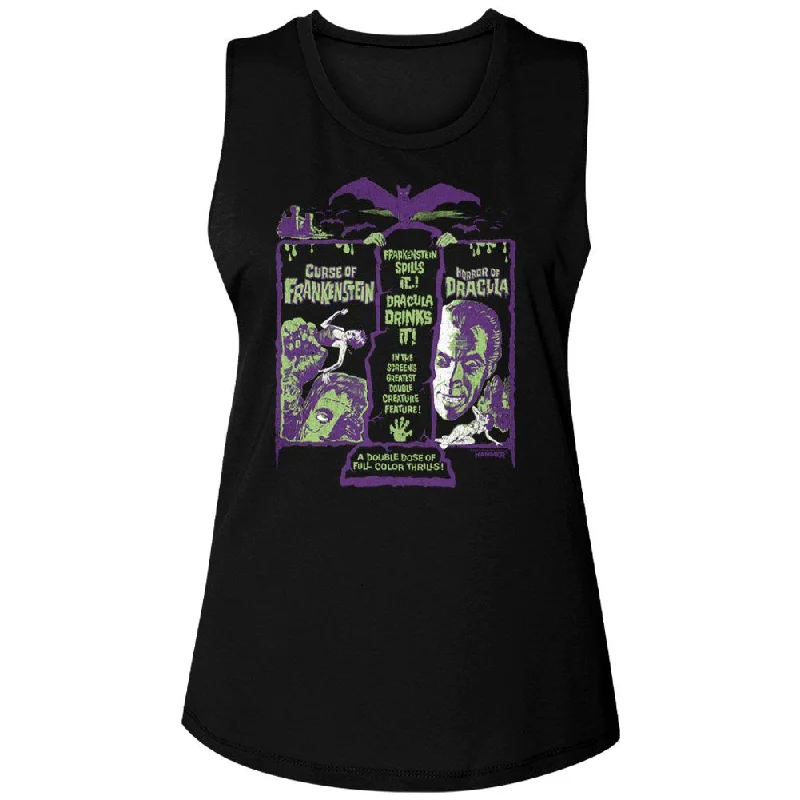 HAMMER HORROR Tank Top, Franken Drac Recolor sage tank top