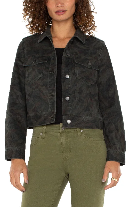 Liverpool Military Crop Jacket (Abstract Camo) Tailored Jacket Straight Jacket A-Line Jacket Liverpool Military Crop Jacket (Abstract Camo) Tailored Jacket Straight Jacket A-Line Jacket