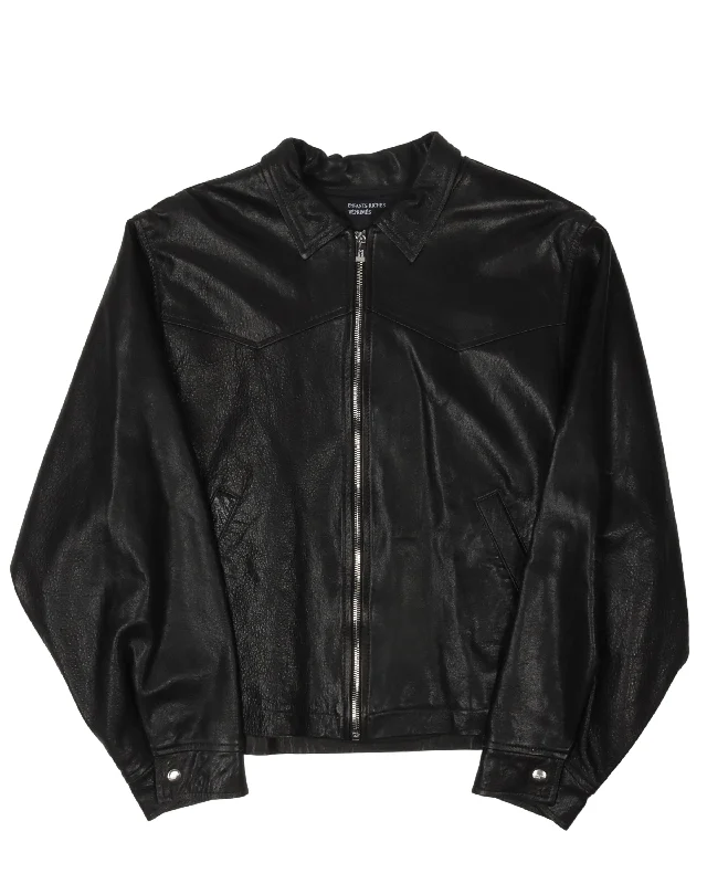 SSENSE Exclusive Lamb Leather Western Jacket Striped Jacket Polka Dot Jacket Floral Jacket