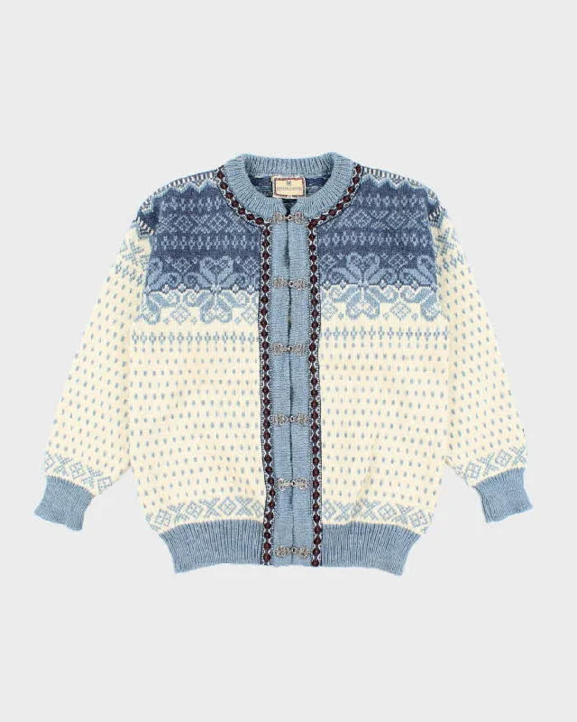 Vintage Dale Of Norway Nordic Wool Knit Cardigan - M Wool Fabric Cashmere Fabric Tweed Fabric