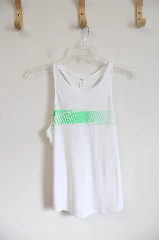 Under Armour White & Green Athletic Tank | M lightweight tank top