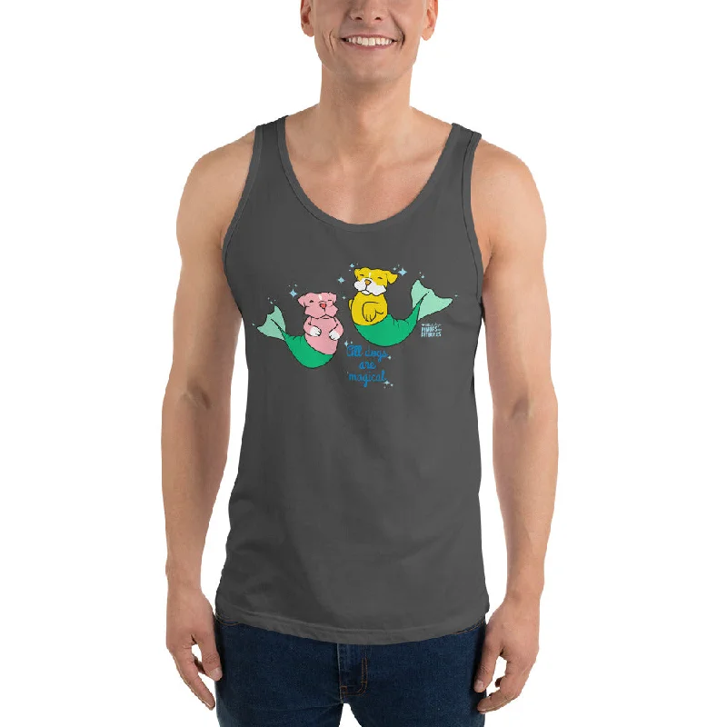 Unisex Tank Top | Pit Bull Mermaid | Merbull sheer tank top