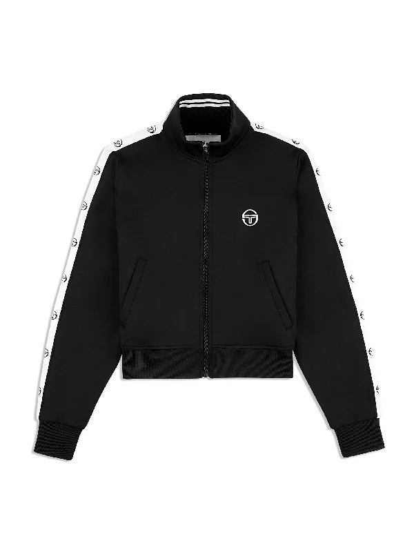 Ardea Cropped Track Jacket- Black Beauty Wool Jacket Cashmere Jacket Tweed Jacket