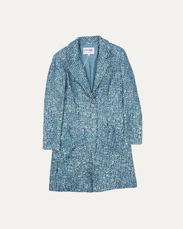 Sequin Coat Square Neck One-Shoulder Off-the-Shoulder