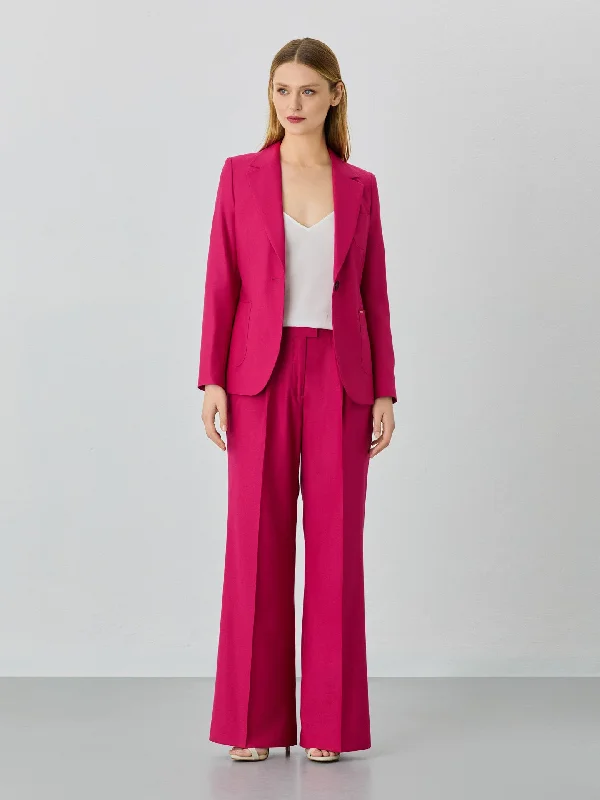 Loose Fit Trousers In Rayon Blend Trousers Flared Retro
