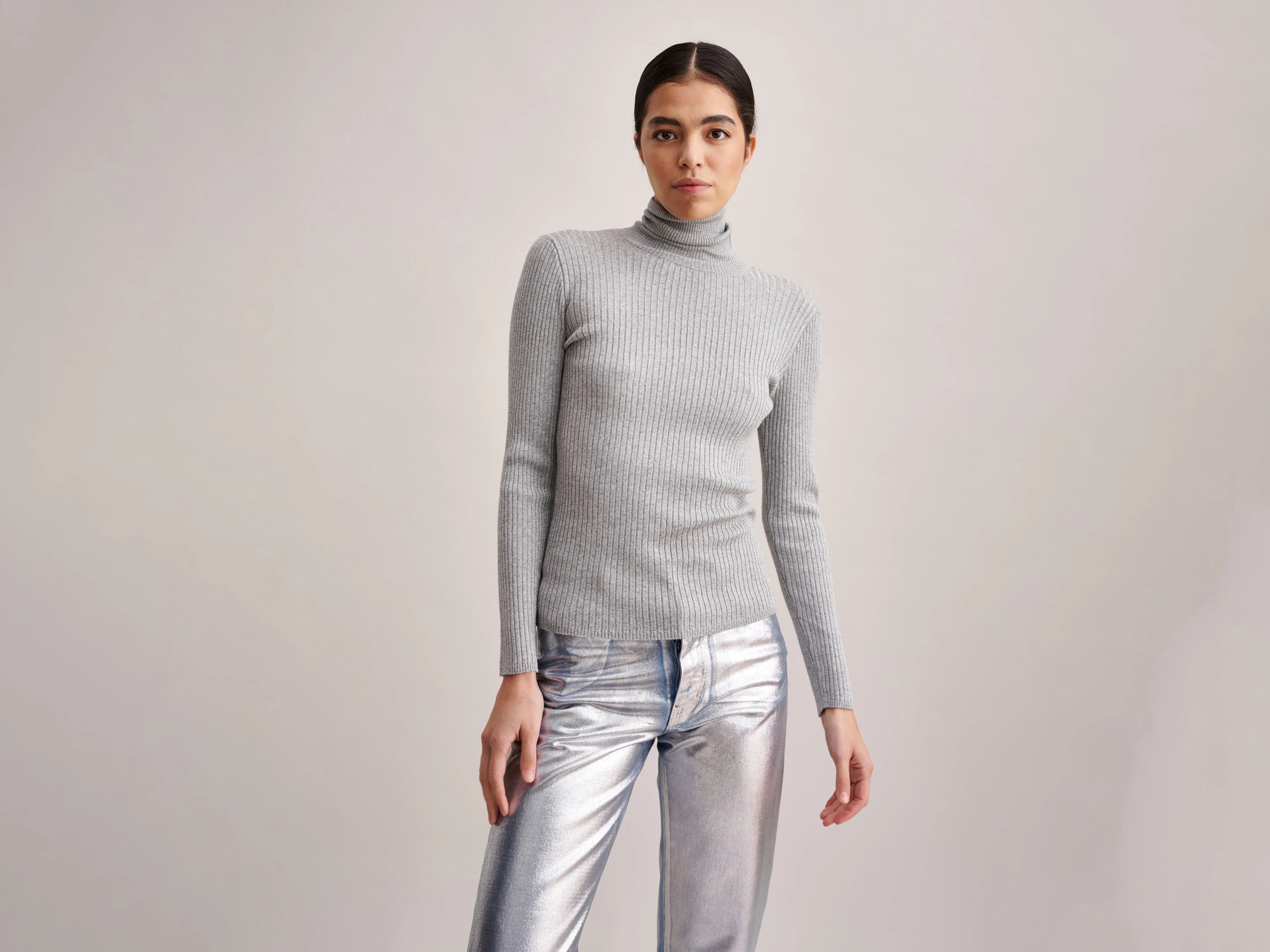 Anoy Sweater (232 / W / SILVER) Oversized Loose Flowy
