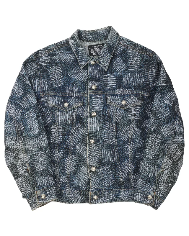 Circus Stitch Blue Jacket Elasticated Jacket Padded Jacket Insulated Jacket