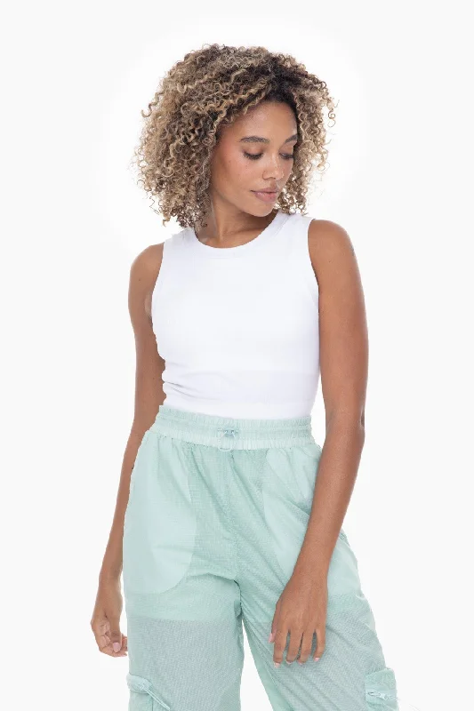 Charslee Active Tank Top - White high neck tank