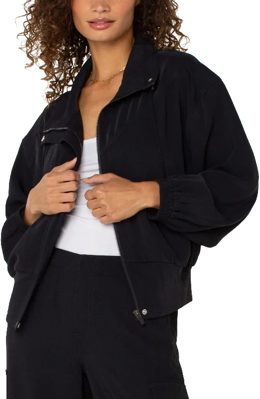 Liverpool Zip Up Dolman Jacket (Black) Corduroy Jacket Velvet Jacket Brocade Jacket