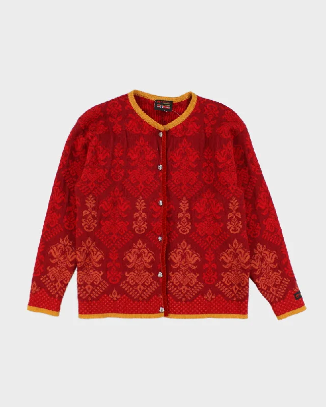 Gjestal Norwegian Wool Cardigan - M Satin Blend Silk Blend Wool Blend