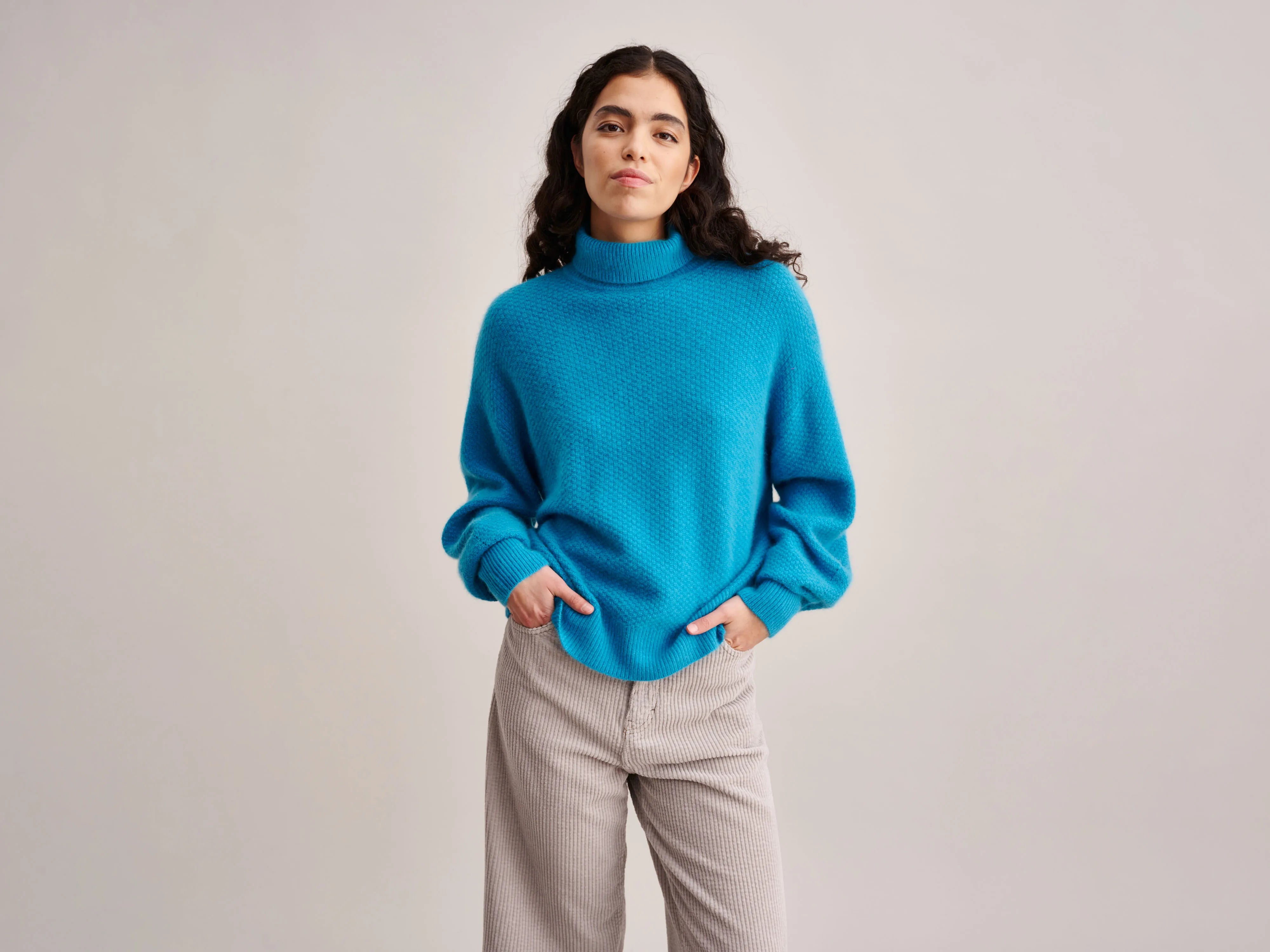 Duky Sweater (232 / W / TURQUOISE) Mesh Blend Leather Blend Suede Blend