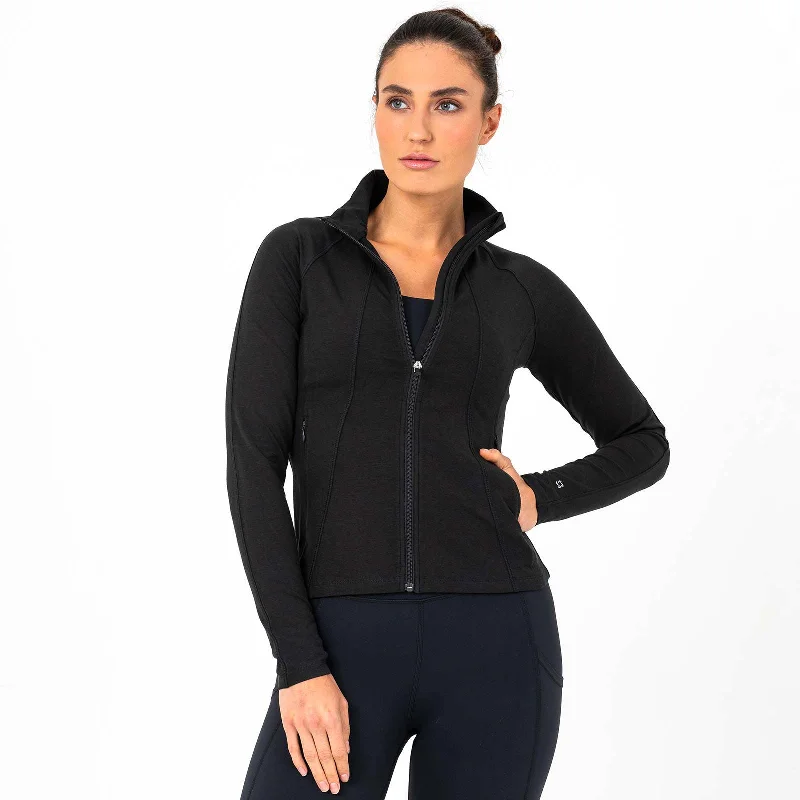 Bodylogic Embrace Full-Zip Jacket Boat Neck Shawl Collar Notched Collar