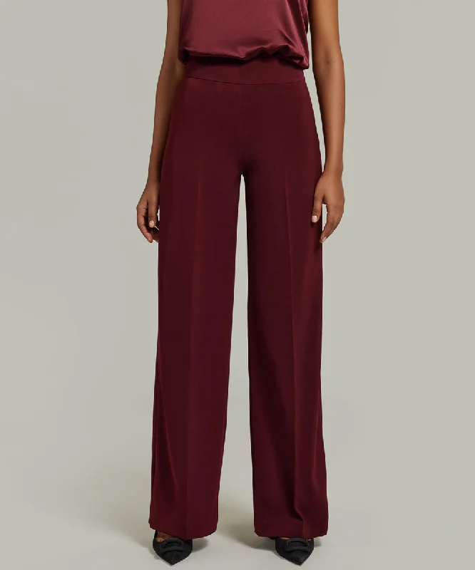 Stretch Suiting Wide-Leg Trousers Trousers Lace Delicate