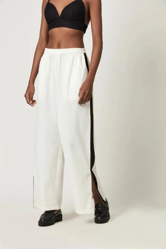 Luna Striped Slit Trousers Trousers Leisure Comfortable
