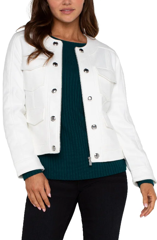 Liverpool Scoop Neck Quilted Zip Jacket (Porcelain) Herringbone Jacket Checkered Jacket Solid Jacket Liverpool Scoop Neck Quilted Zip Jacket (Porcelain) Herringbone Jacket Checkered Jacket Solid Jacket