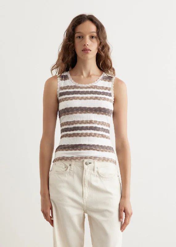 Hair Braid Stripe Tank Top fitted tank top