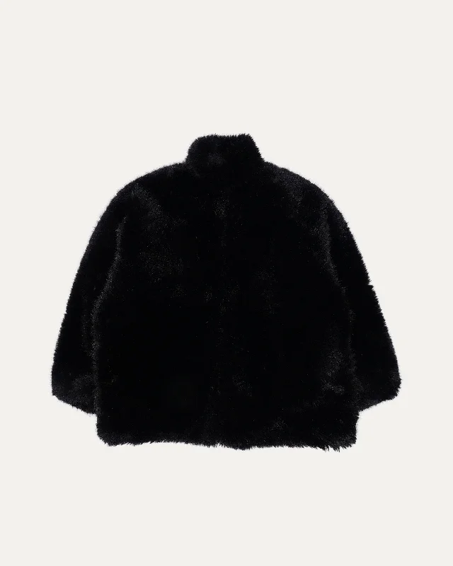 Faux Fur Coat Tie-Waist Belted Drawstring