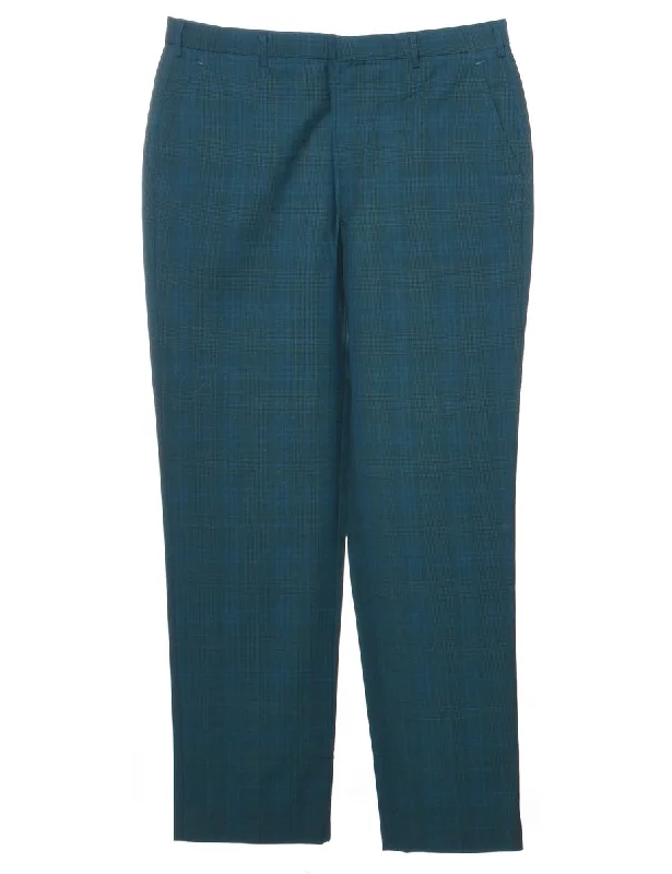 Checked Pattern Trousers - W33 L31 Trousers Striped Patterned