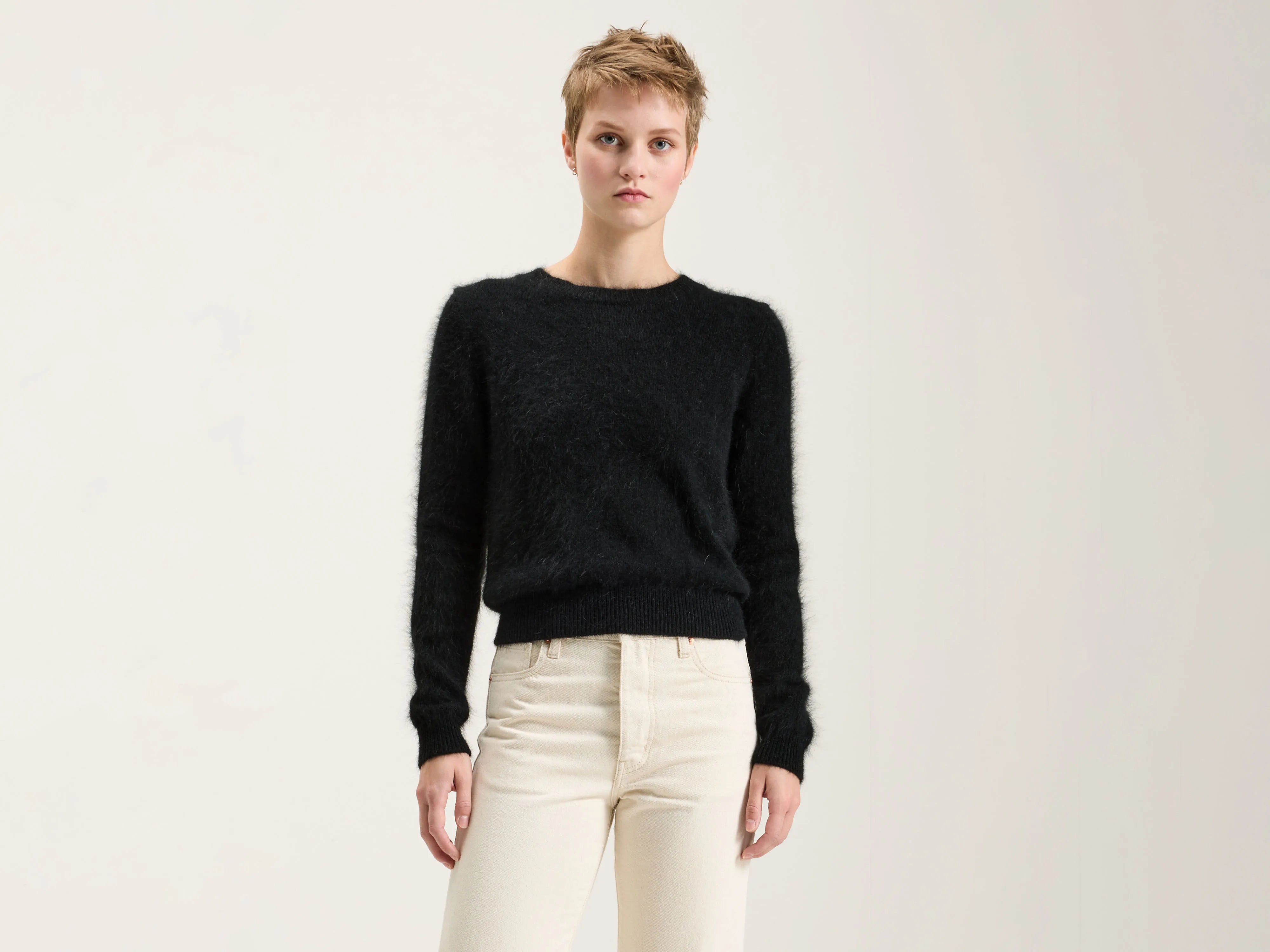 Datti angora-blend sweater (242 / W / OFF BLACK) Sequined Glittery Shiny