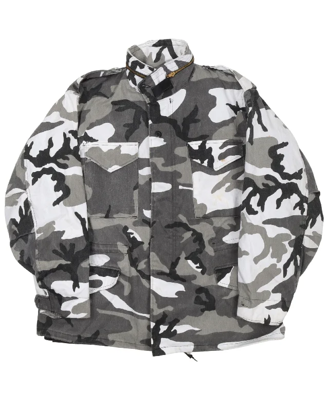 Snow Camo Military Jacket Cardigan Sweater Pullover