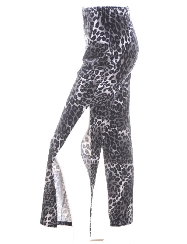 Label Split Side Velvet Trousers Trousers Mesh Breathable