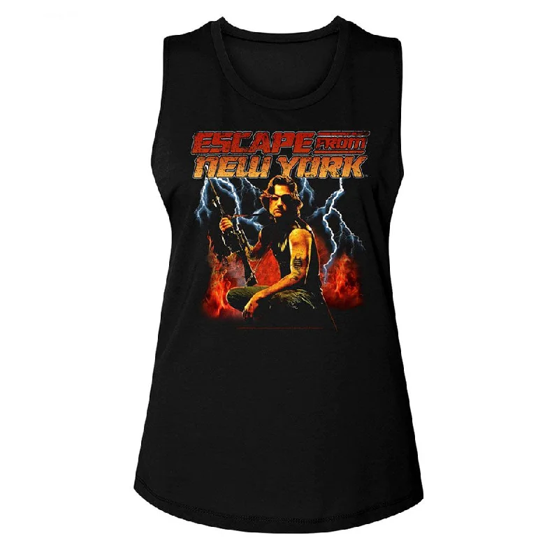 ESCAPE FROM NEW YORK Tank Top, Flames And Lightning cropped tank top