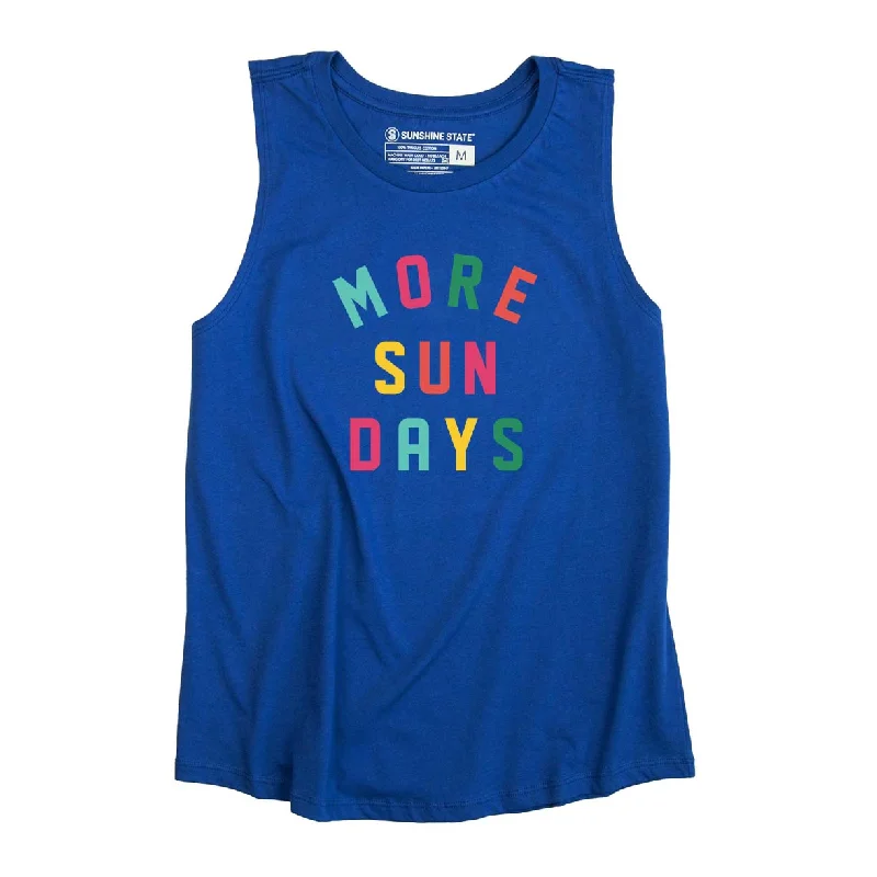 MORE SUN DAYS MUSCLE TANK - ATLANTIC BLUE peekaboo tank top