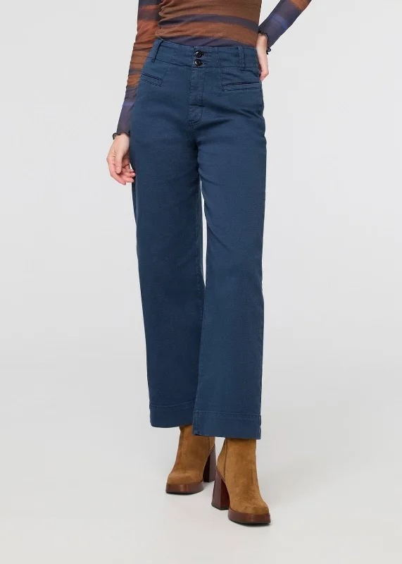 LuxTwill High Rise Trouser - Marine Trousers Ceremony Elegant