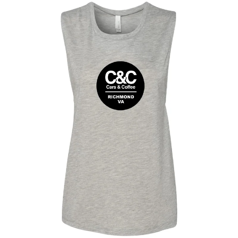 C&CR Ladies' Muscle Tank (Round Logo) bronze tank top
