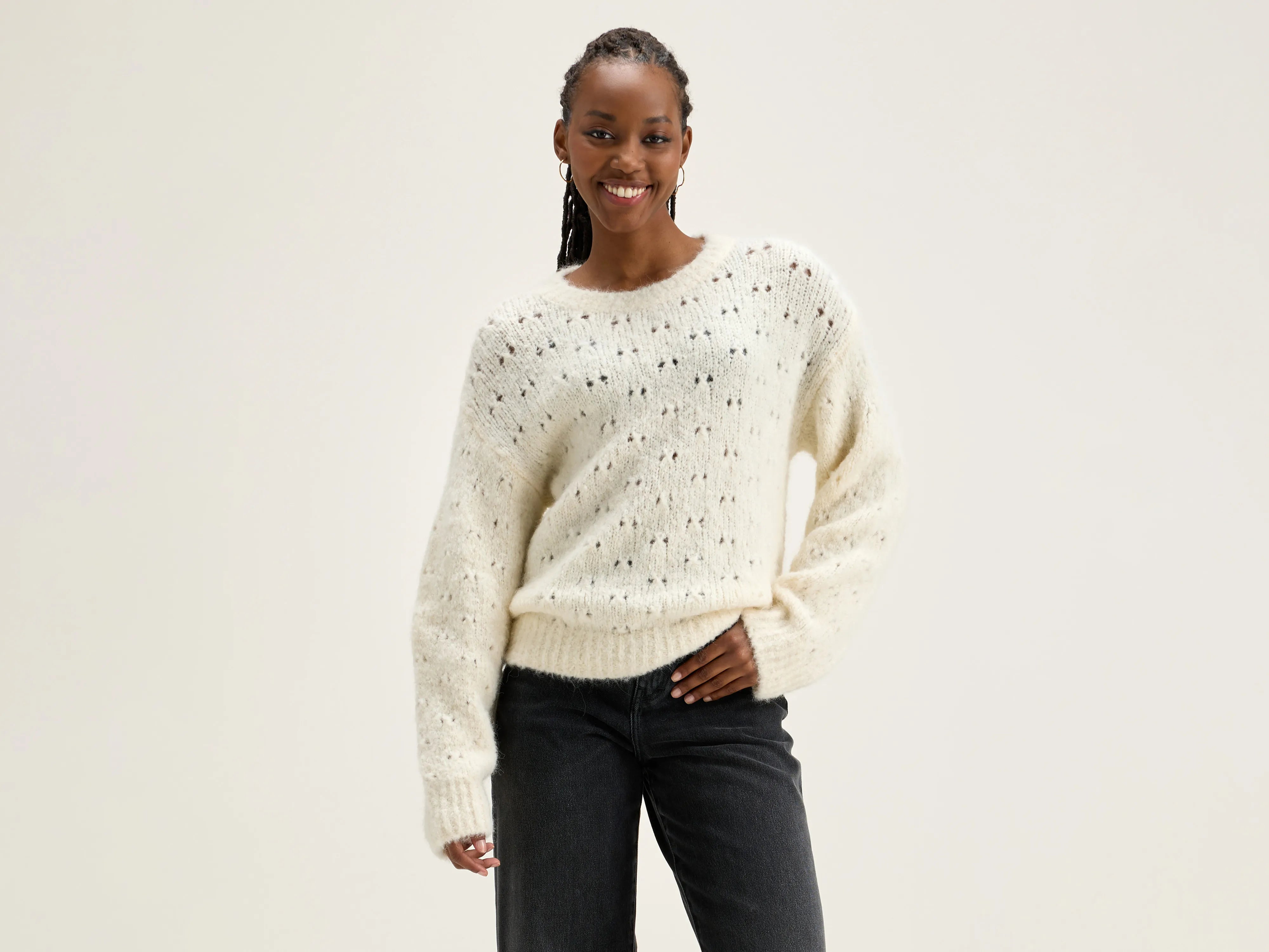 Abot classic sweater (242 / W / OFF WHITE) Velvet Chenille Corduroy