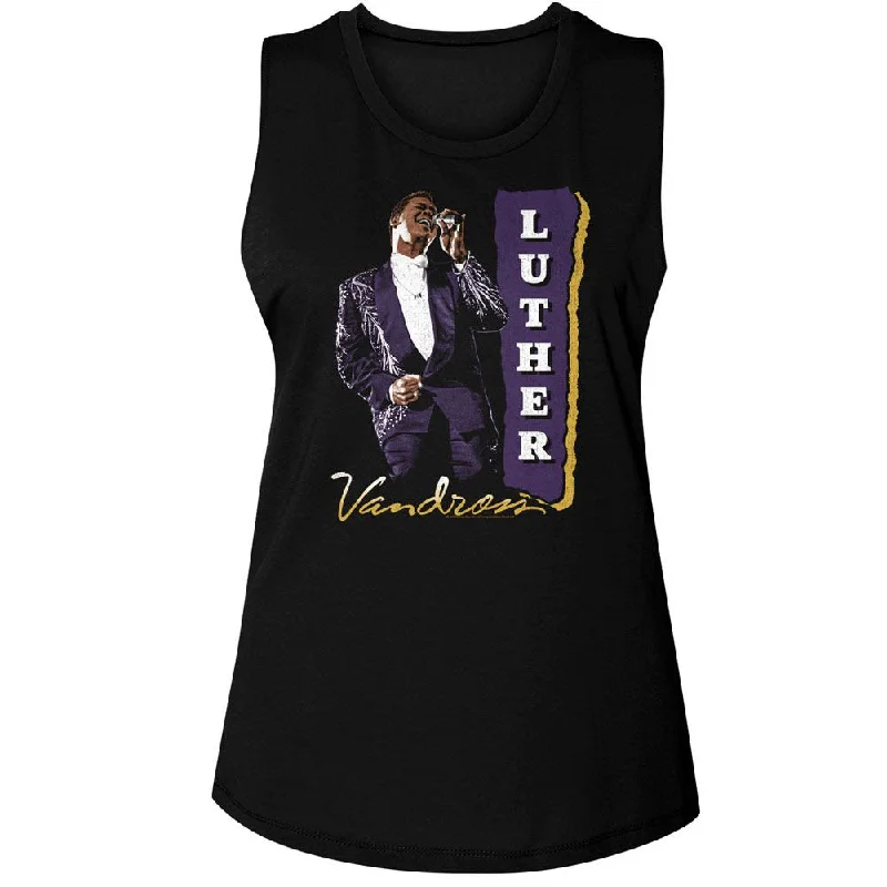 LUTHER VANDROSS Tank Top for Ladies, Purple Suit breathable tank top