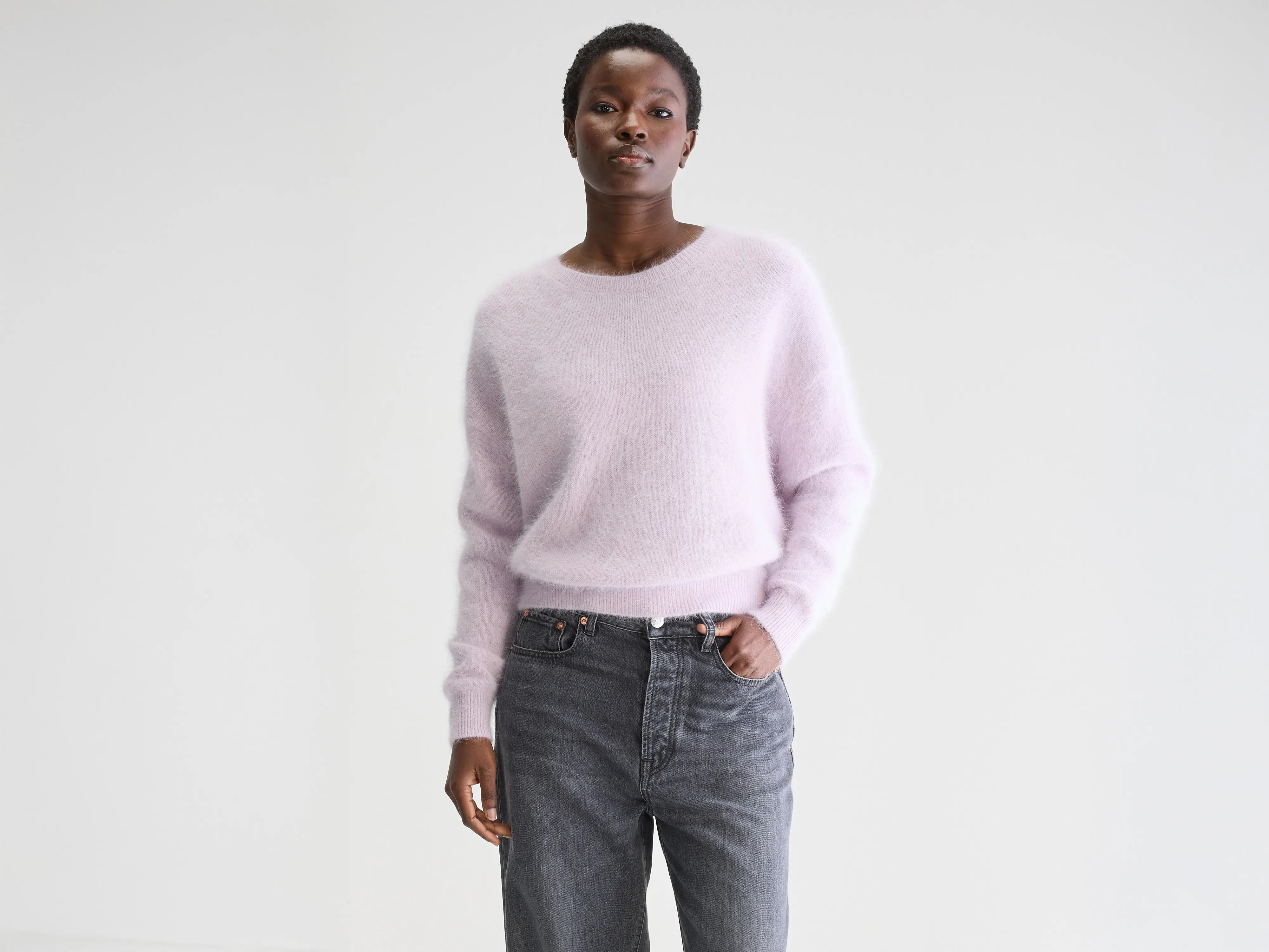 Datus angora-blend sweater (251 / W / GLYCINE) High Neck Crew Neck V-Neck
