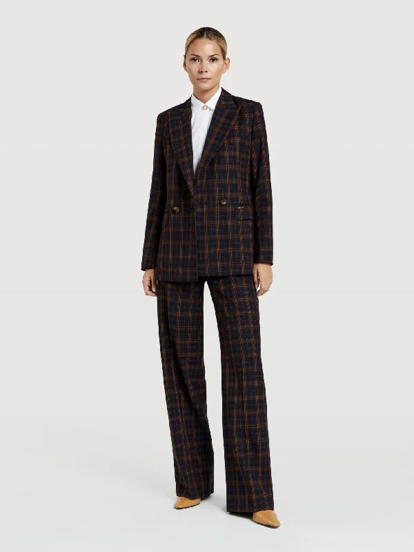 Check wide leg trousers Trousers Trousers Formal