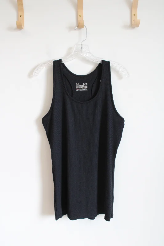 Under Armour Black Fitted Athletic Tank Top | XL long tank top