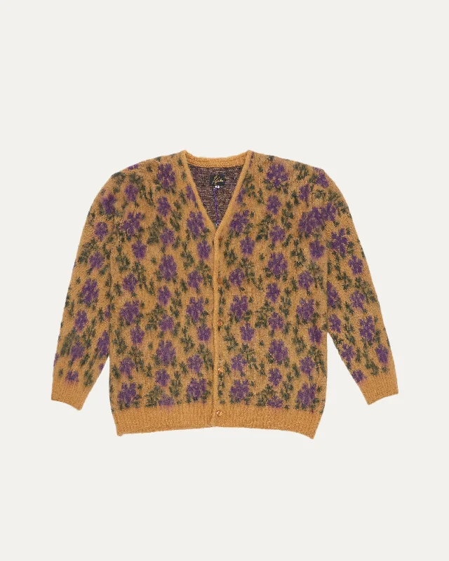 Floral Mohair Cardigan Sweater Cardigan Knitwear Sweater