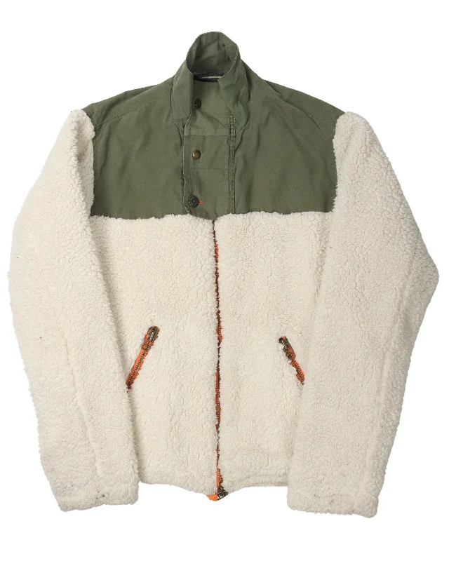 Reworked Sherpa Jacket Jersey Jacket Tulle Jacket Batik Jacket