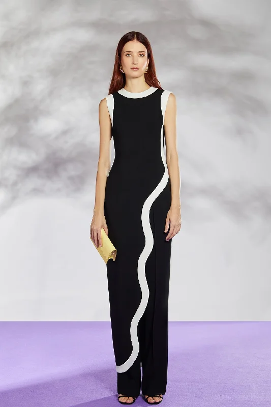 Sleeveless asymmetric top with trousers Trousers Evening Elegant