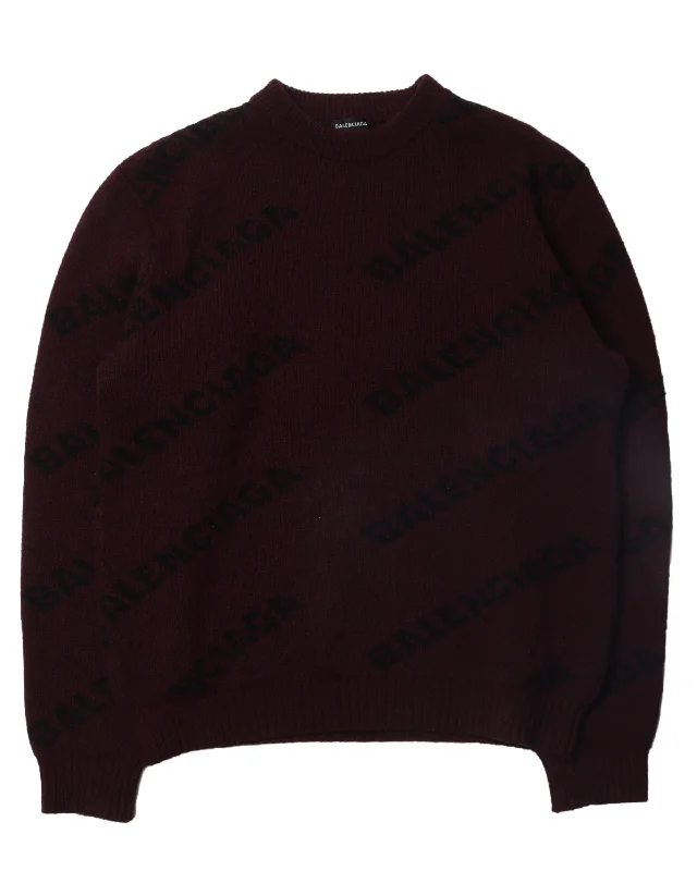 Allover Logo Sweater Jersey Fabric Tulle Fabric Batik Fabric