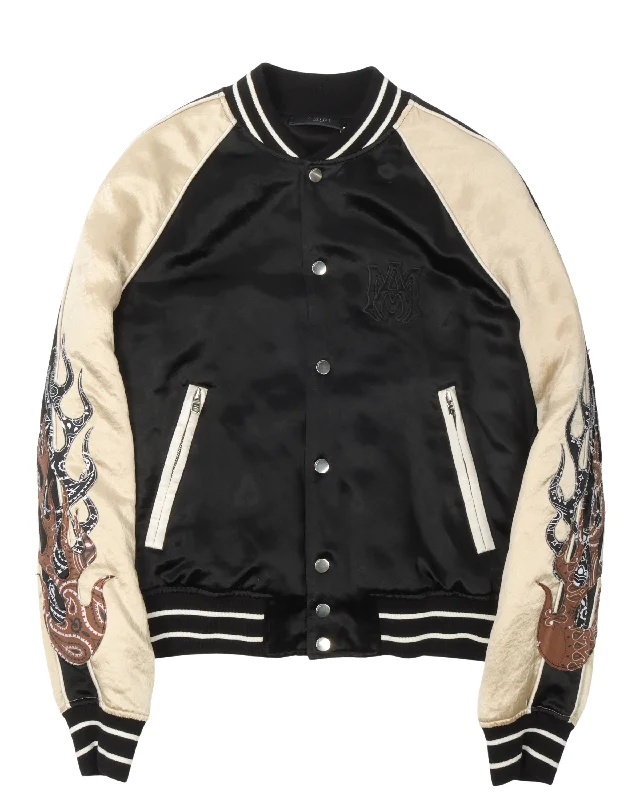 Flames Souvenir Jacket Tailored Jacket Straight Jacket A-Line Jacket