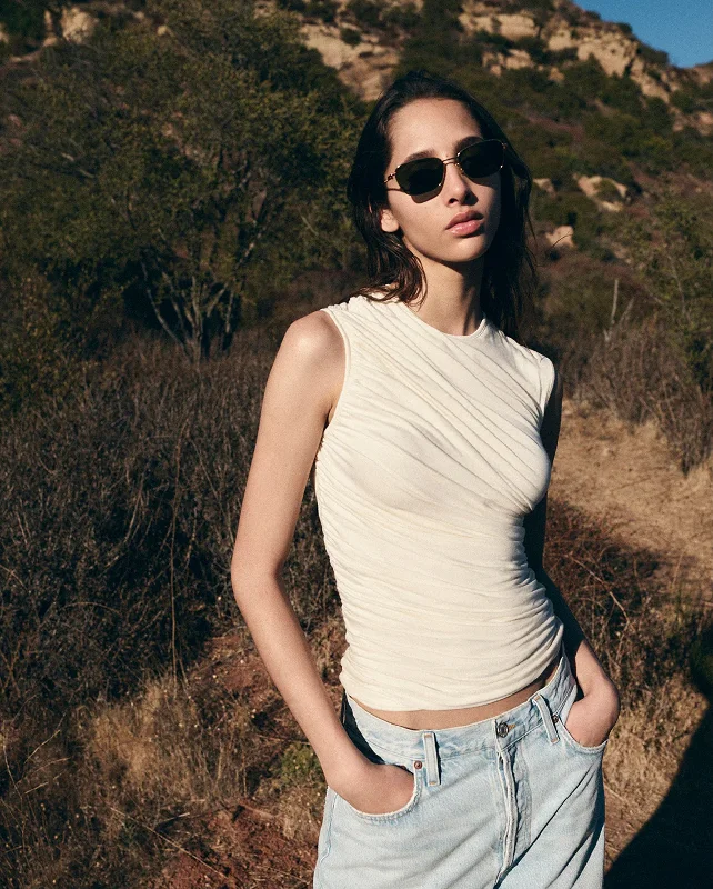 ESTER TWIST TANK / OAT MILK high neck tank