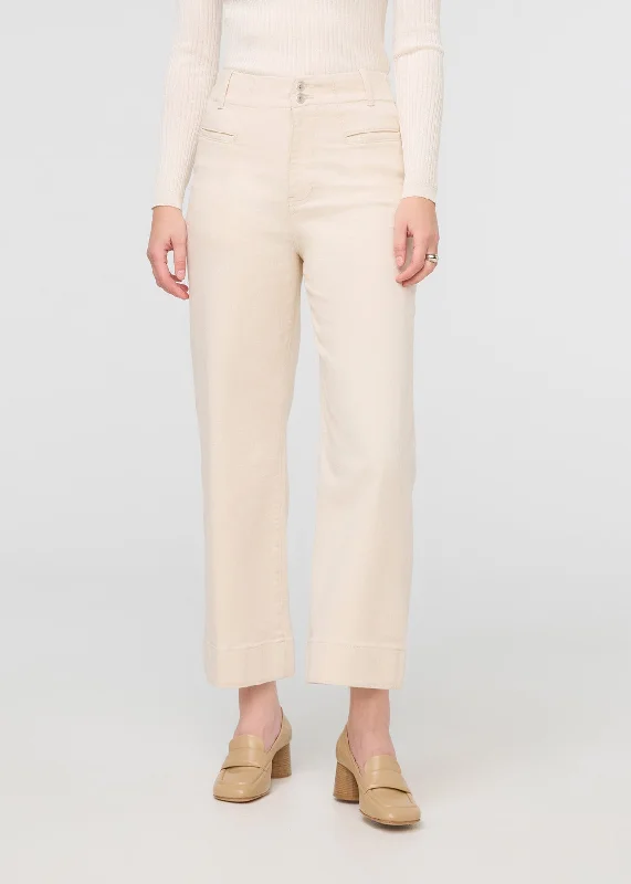 LuxTwill High Rise Trouser - Ecru Trousers Bridal Satin