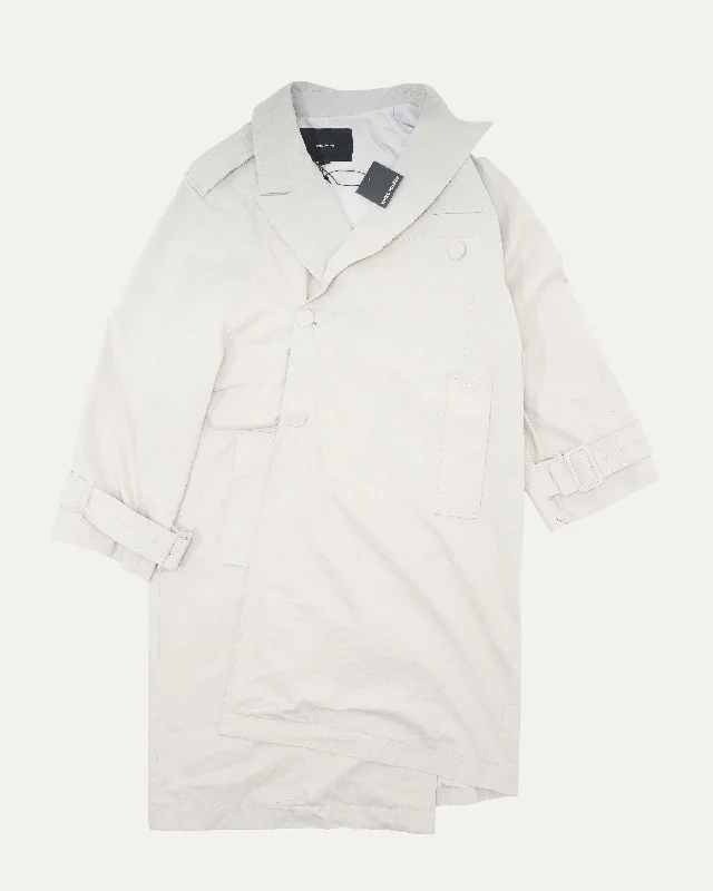 Assymetric Trench Coat Anorak Windbreaker Fleece