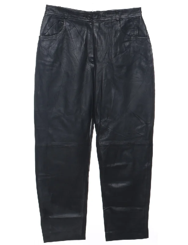 Leather Tapered Trousers - W32 L29 Trousers Business Professional