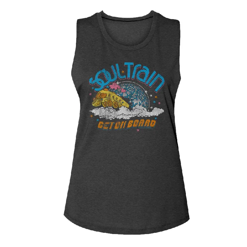 SOUL TRAIN Eye-Catching MUSCLE Tank Top, Disco Moon bronze tank top