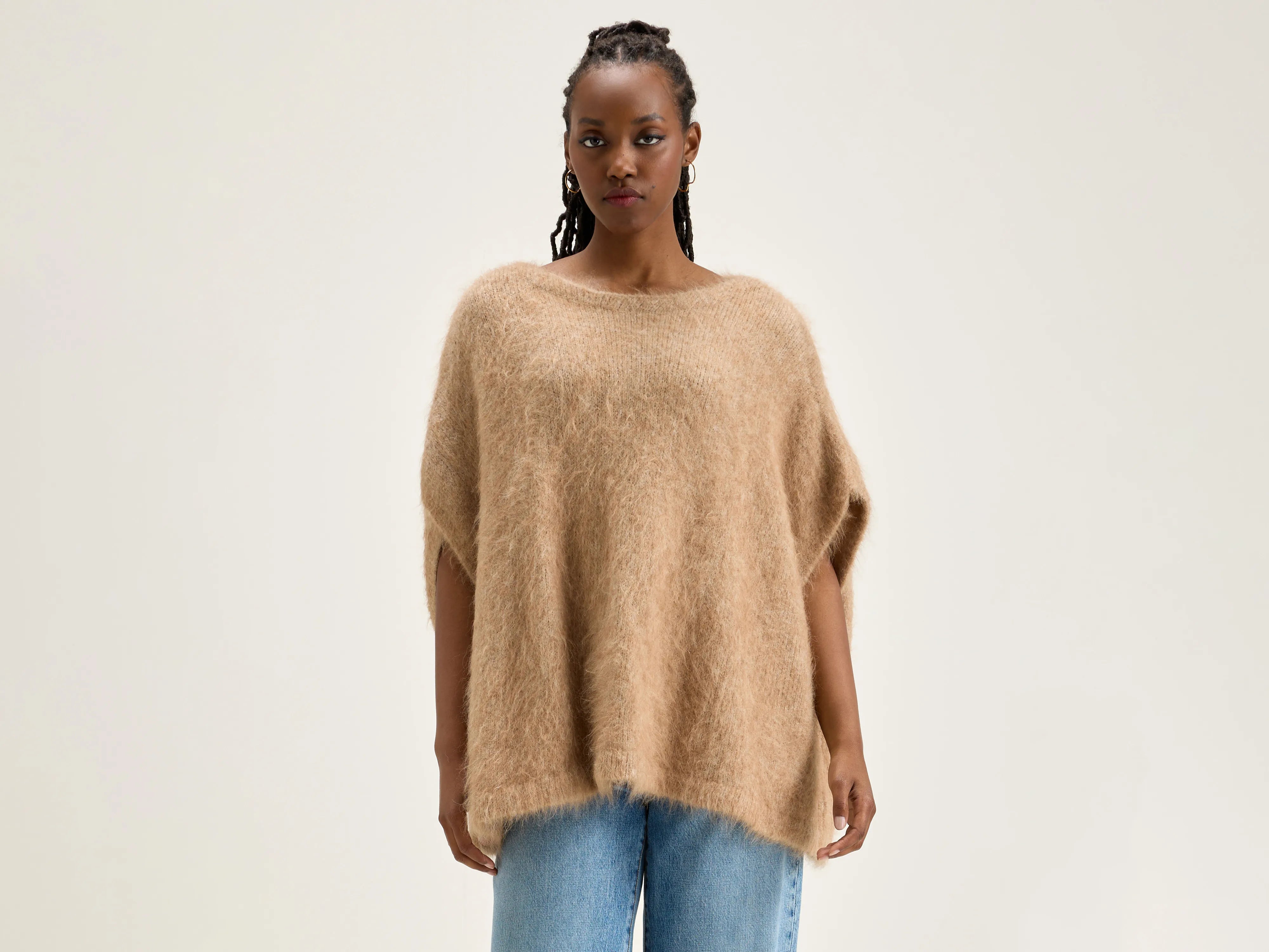 Decro boat-neck sweater (242 / W / PANCAKE) Solid Color Striped Floral Print
