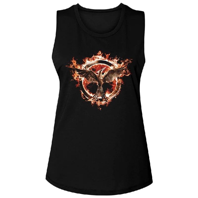 HUNGER GAMES Tank Top, Hunger Games Flaming Mockingjay comfortable tank top