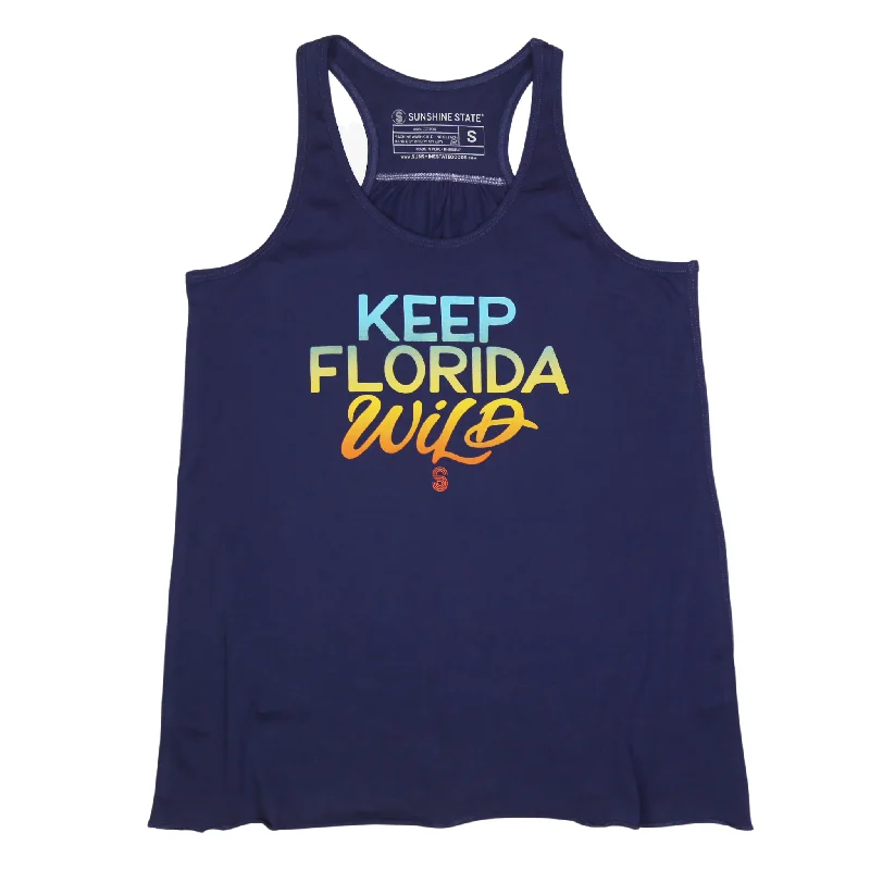 KEEP FL WILD FLOWY TANK - NAVY layering tank top