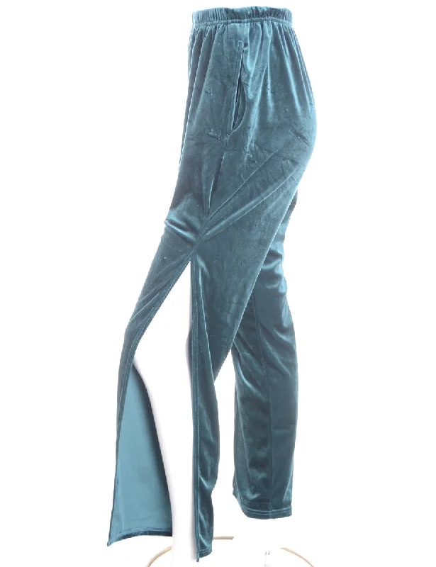 Label Split Side Velvet Trousers Trousers Satin Smooth